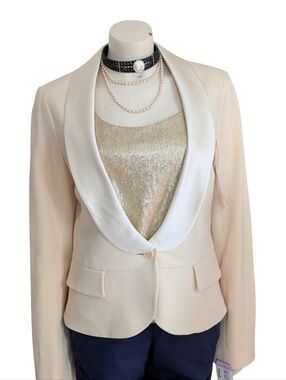Theory Ellis Cream Tuxedo Jacket Size Large
